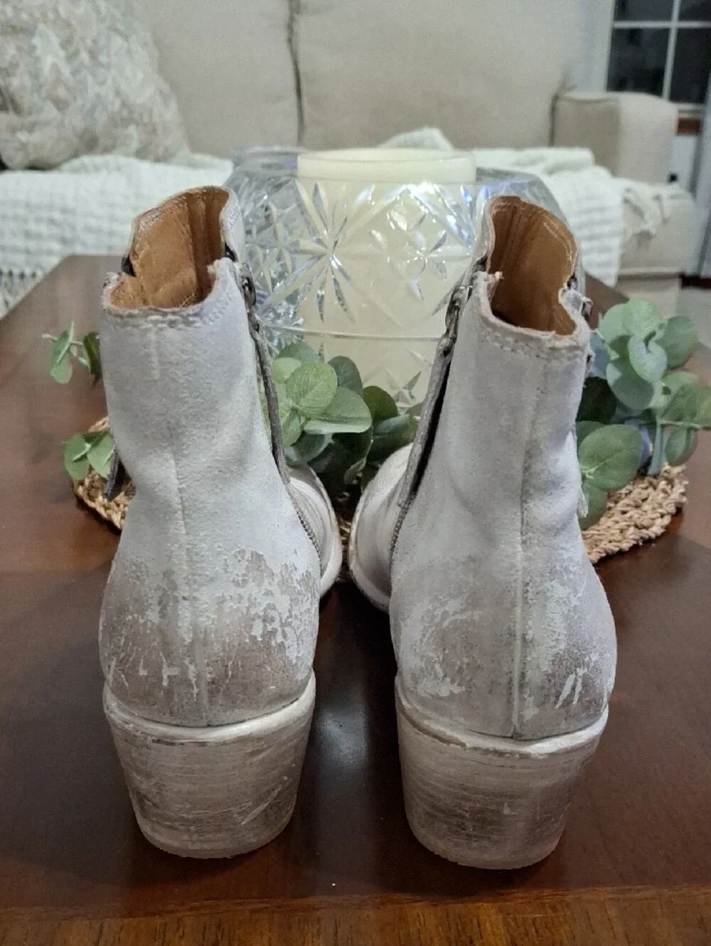 Women's Side-Zip Ankle Boots in Light Gray